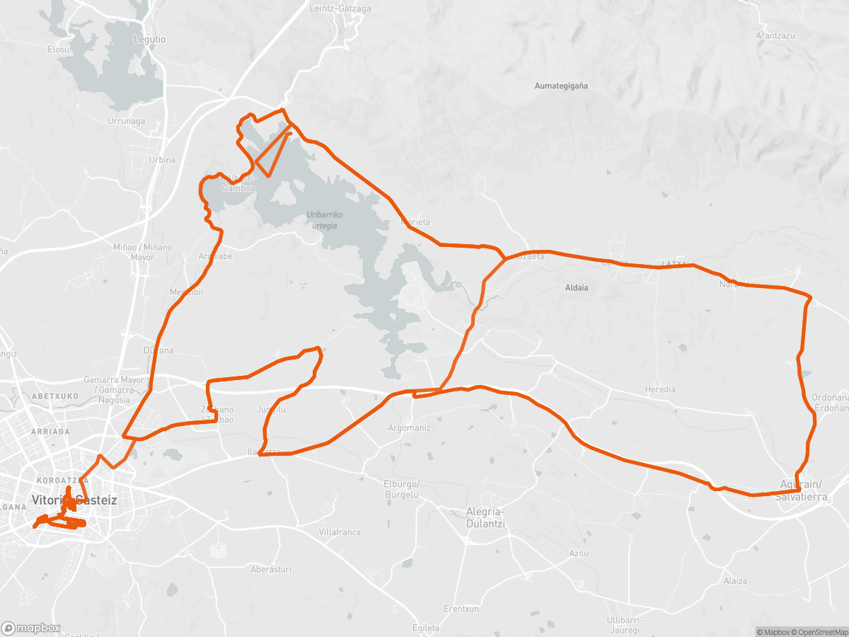 Route map of the Ironman Vitoria course in Vitoria-Gasteiz, 226 km
